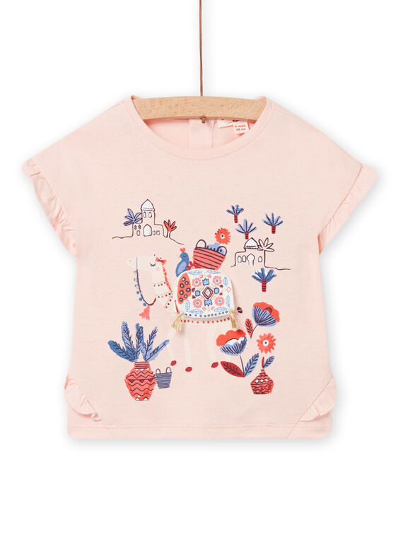T-shirt rose avec animation fantaisie bébé fille NISANTI1 / 22SG09S2TMC307