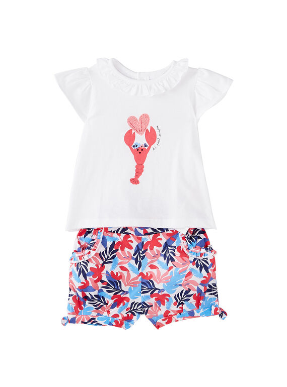 Ensemble short et tee shirt bébé fille JICEAENS / 20SG09N3ENS000