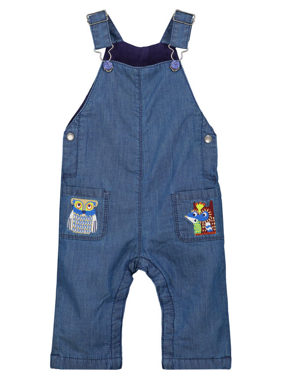 Salopette longue en light denim moyen bébé garçon GUVIOSAL / 19WG10R1SALP274