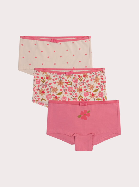 Lot de 3 shorty à fleurs pour enfant fille XEFAHOT2 / 25WH1143SHY114