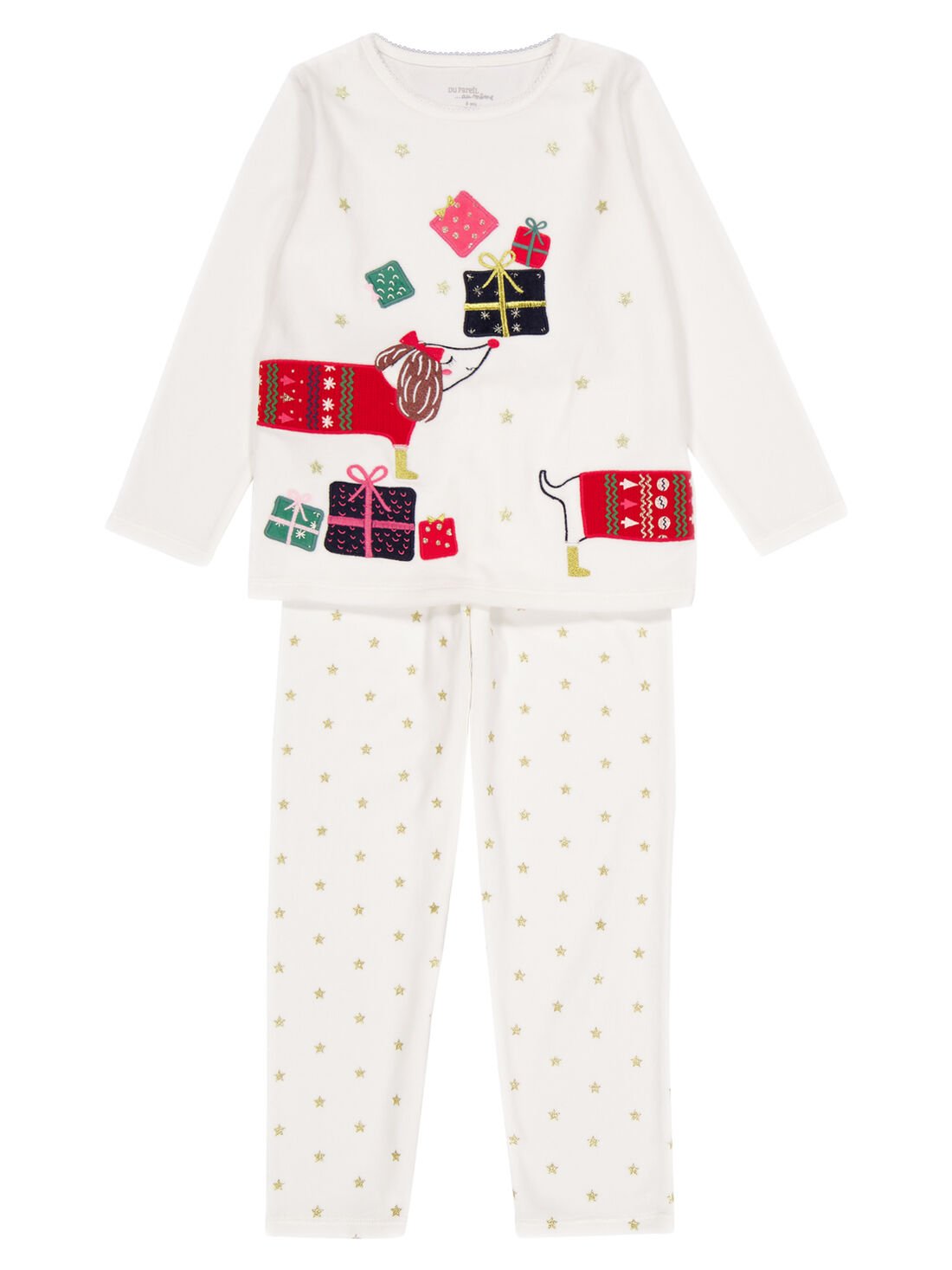 Pyjama ecru Noel en velours enfant fille achat en ligne DPAM