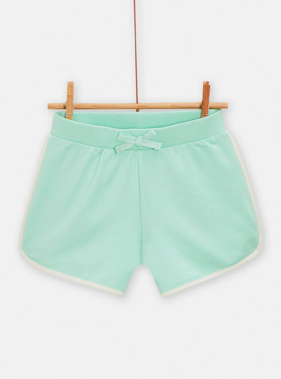 Short vert d'eau style décontracté pour fille TAJERSHORT2 / 24S901D1SHOC215