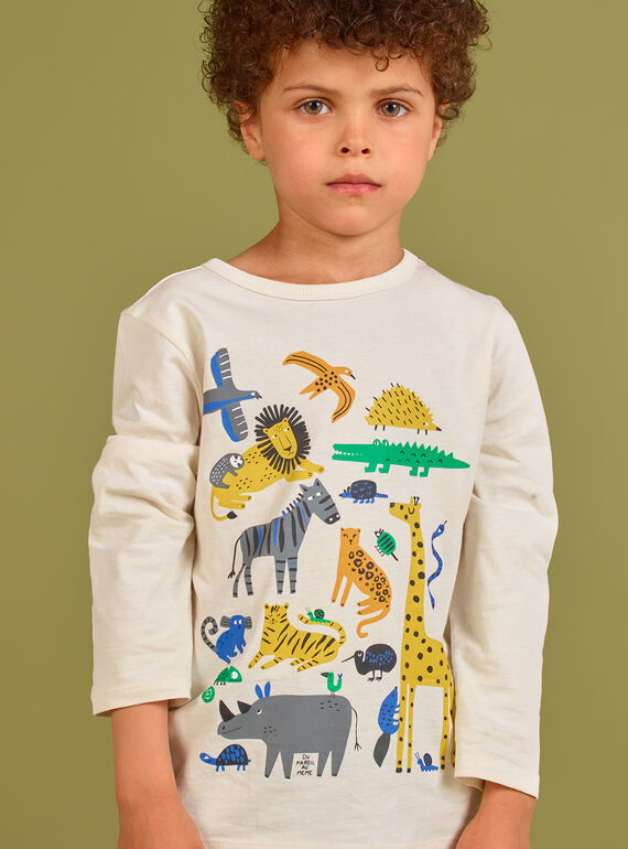 T-shirt crème enfant garçon MOKATEE1 / 21W902I1TML007