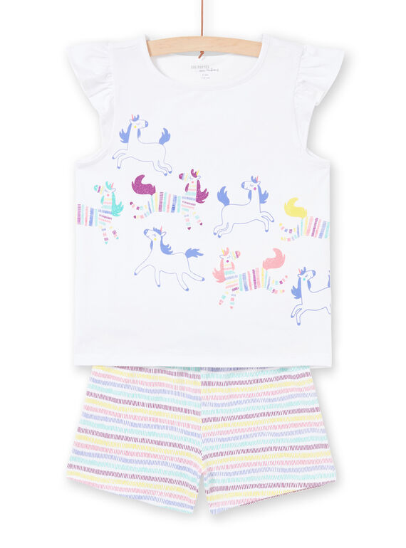 Pyjama short licornes enfant fille MEFAPYJRAY / 21WH1131PYJ000
