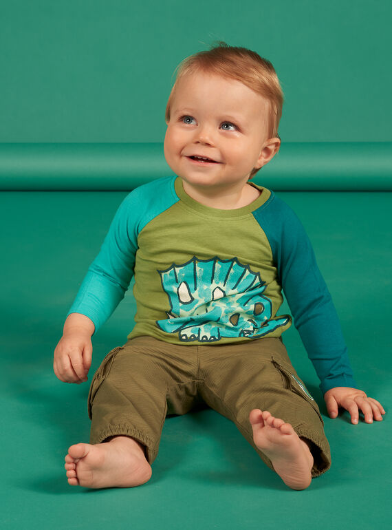Pantalon multi-poches vert kaki bébé garçon NUGAPAN1 / 22SG10O1PAN628