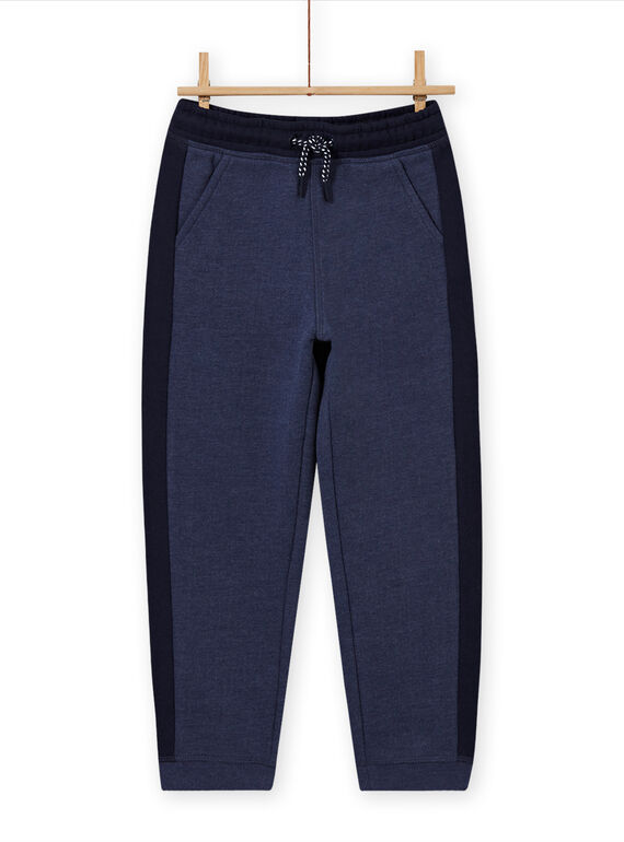Jogging bleu chiné et bleu marine enfant garçon MOJOJOB4 / 21W90213JGB222