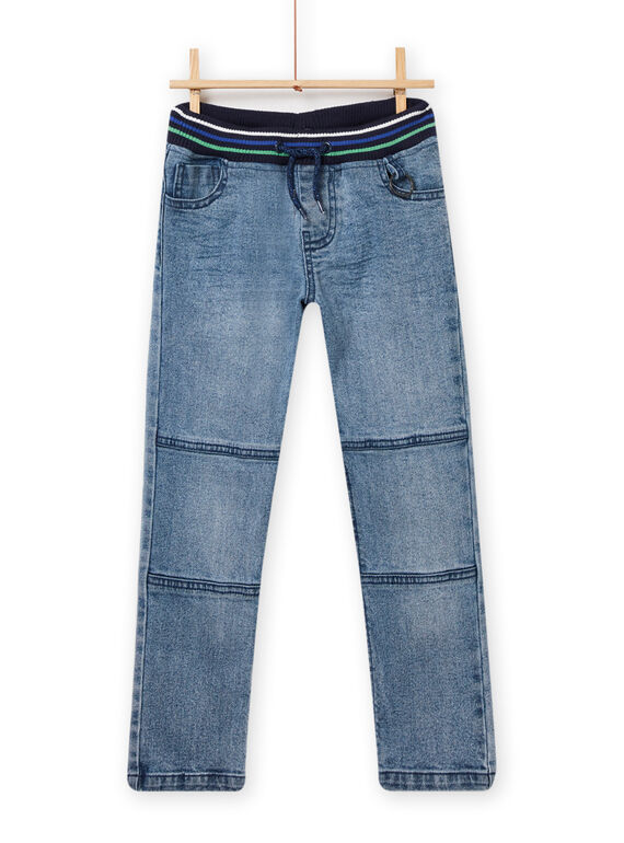 Jean denim moyen à taille élastiquée enfant garçon NOGAJEAN / 22S902O1JEAP274