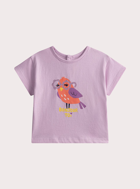 T-Shirt Rose pour bébé fille WIFITI / 25SG0951TMCD330