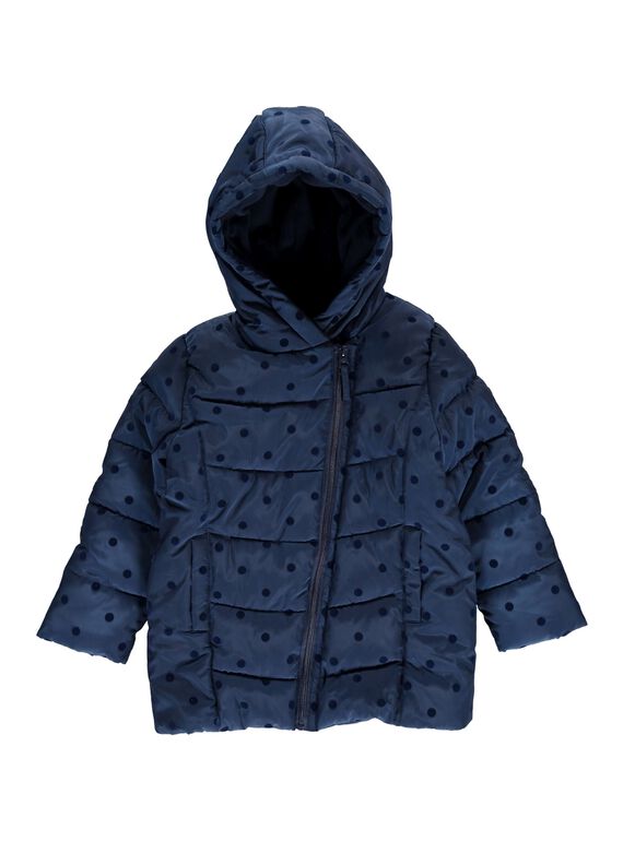 Doudoune bleu marine à capuche fille DALONDOU3 / 18W901E3D3E070