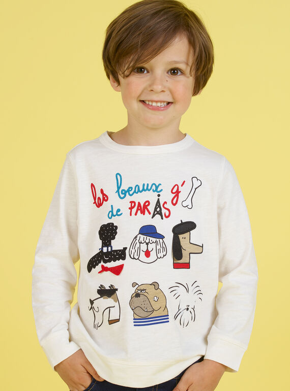 T-shirt blanc enfant garçon MOMIXTEE2 / 21W902J3TML810