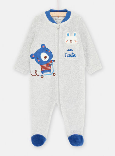 Grenouillère bleu foncé à patch tortue bébé garçon : - Pyjama