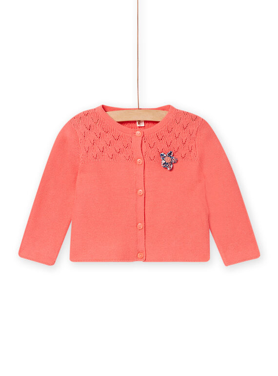 Cardigan rose blush bébé fille NISANCAR / 22SG09S1CARD300