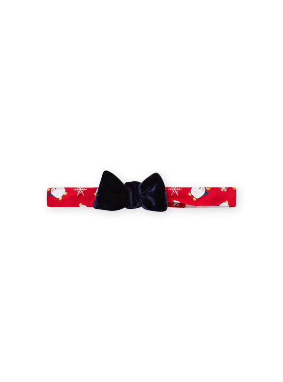 Chemise oxford rouge à imprimé pingouin, flcons et nud papillon bébé garçon MUNOCHEM / 21WG10Q2CHM050