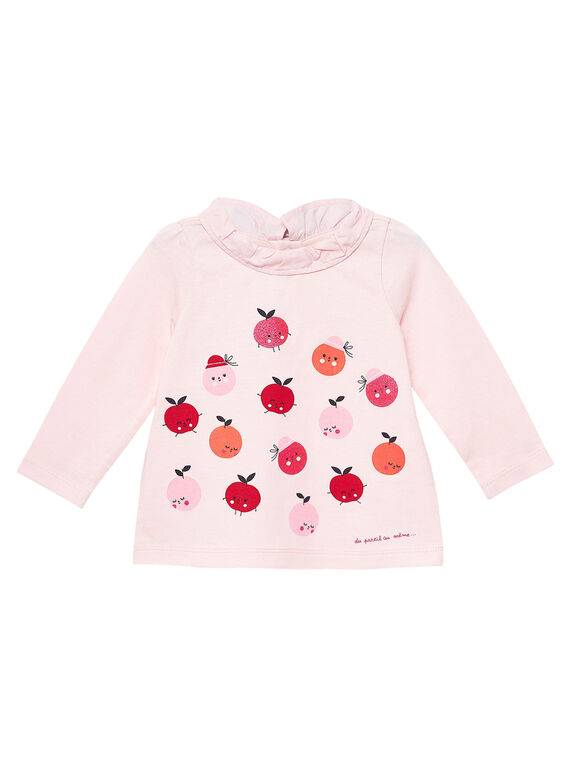 Tee-shirt manches longues bébé fille col volanté JIVIBRA / 20SG09D1BRAD310