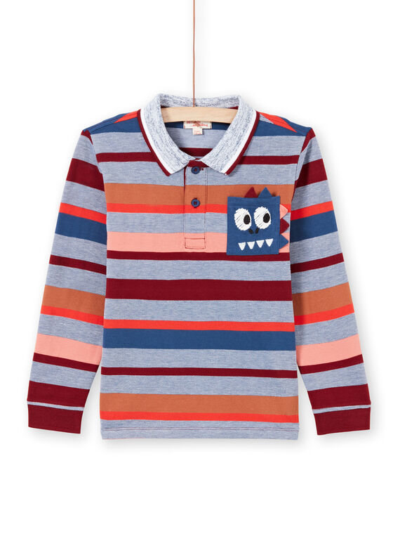 Polo manches longues à rayures colorées enfant garçon MOPAPOL / 21W902H1POL219