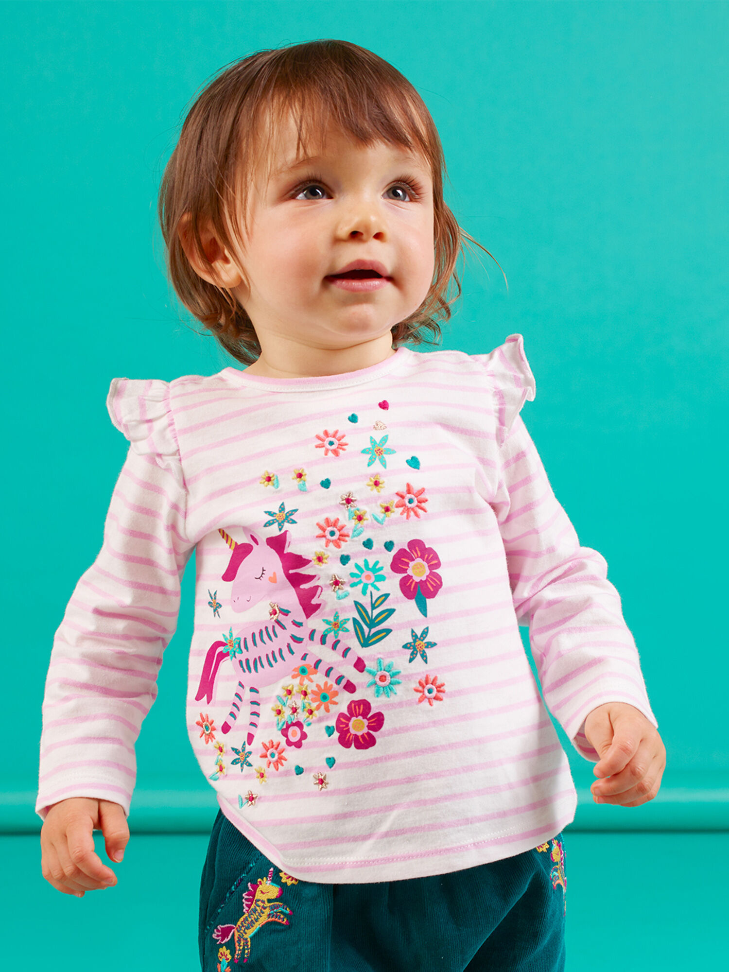 T shirt manches longues lilas ray motif licorne b b fille