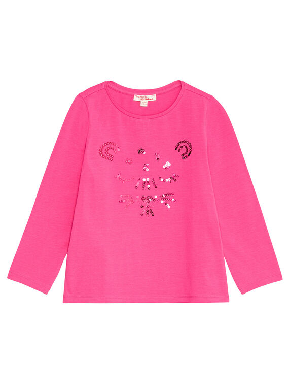 T-shirt manches longues, tête de léopard en sequin  KAJOTEE1 / 20W9013AD32D320