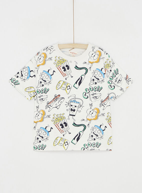 T-shirt écru à imprimé pour garçon SOLINTI2 / 23W902H1TMC632