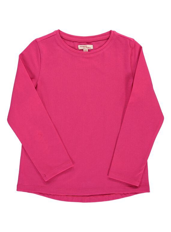 Tee-shirt manches longues rose fille DAJOUTEE1 / 18W90133D32310