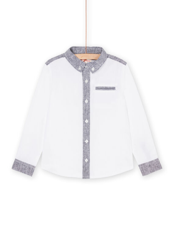 Chemise blanche en lin et cravate amovible ROBLECHEM2 / 23S90232CHM000