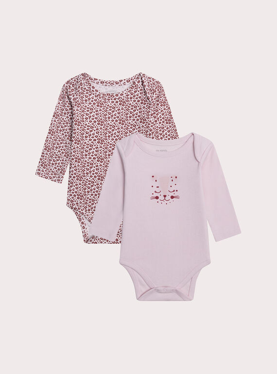 Lot de 2 body léopard pour bébé fille XEFIBODPAN / 25WH1341BDLD327