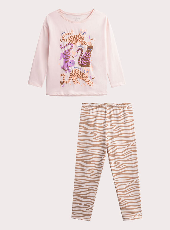 Pyjama uni écru pour enfant fille WEFAPYJTIG / 25SH1194PYJ114