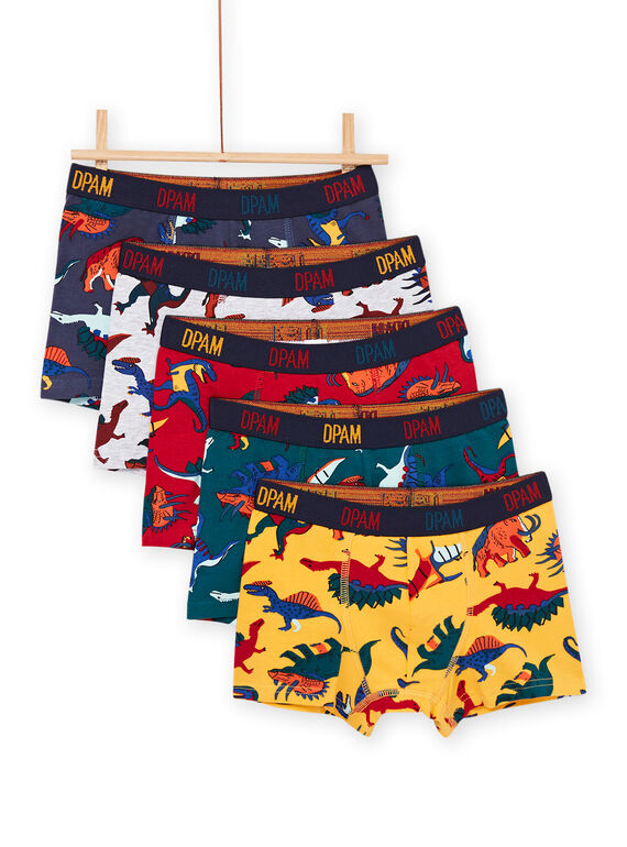 Lot de 5 boxers à imprimé dinosaures. REGOBOXSEM1 / 23SH1214BOXF526