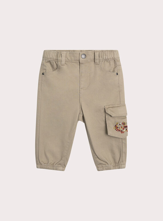 Pantalon zèbre ficelle pour bébé garçon XUJAPAN1 / 25WG10M3PAN811