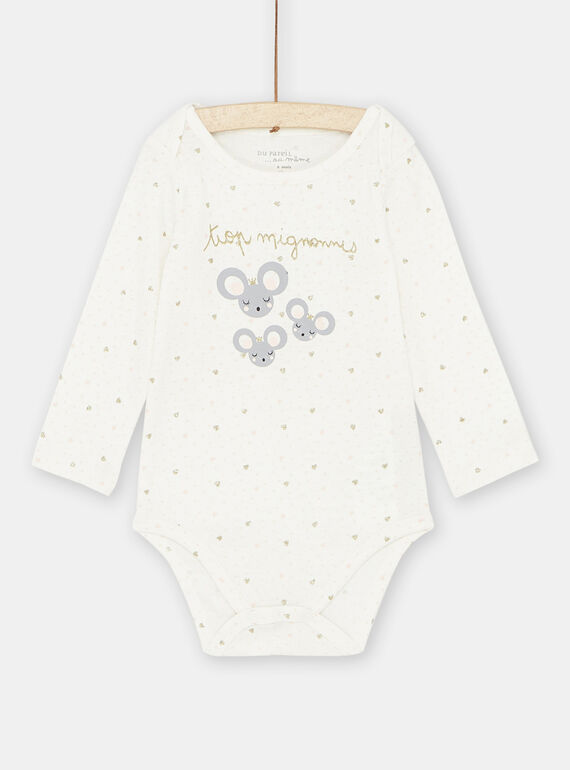 Body écru à motifs souris bébé fille SEFIBODSOU / 23WH1363BDL001