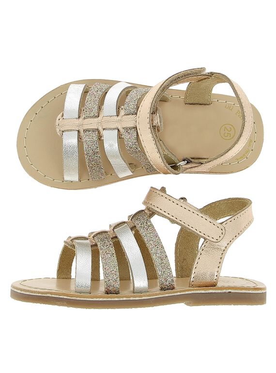 Sandale en cuir bébé fille CBFSANDGLI / 18SK37W3D0E954
