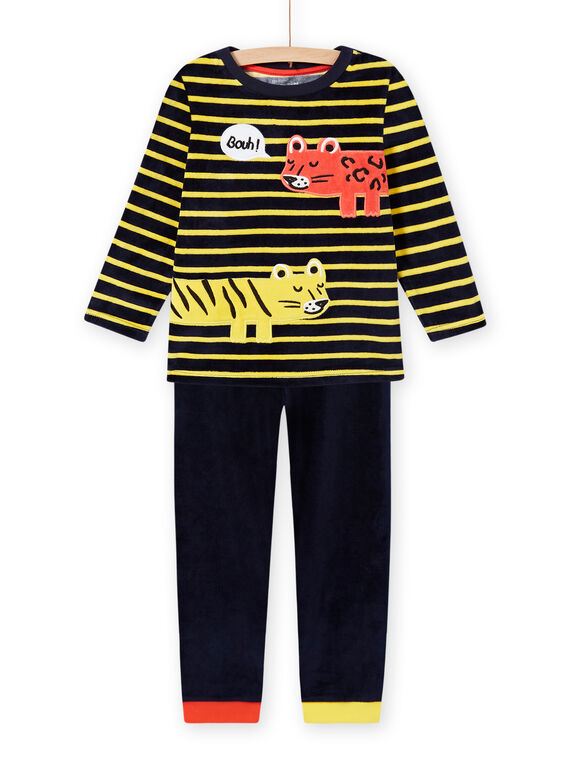 Ensemble pyjama motifs animaux en velours enfant garçon MEGOPYJRAY / 21WH1291PYJ705