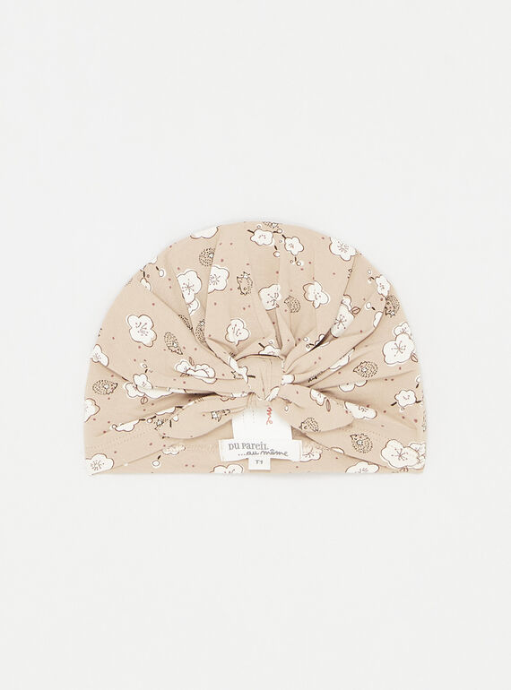 Turban rose vintage imprimé pour fille SOU1BAN / 23WF4011CHAD332