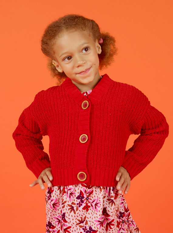 Gilet rouge enfant fille MACOMCAR1 / 21W901L2CAR408