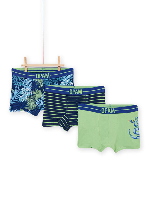 Lot de 3 boxers assortis enfant garçon NEGOBOXPALM / 22SH12J1BOX070