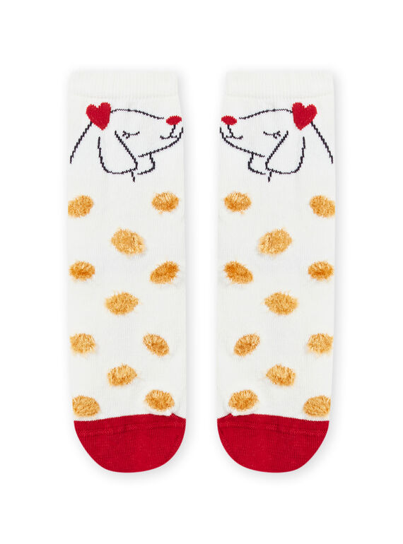 Chaussettes à pois motif chien enfant fille MYAMIXCHOBO / 21WI01J2SOQ009