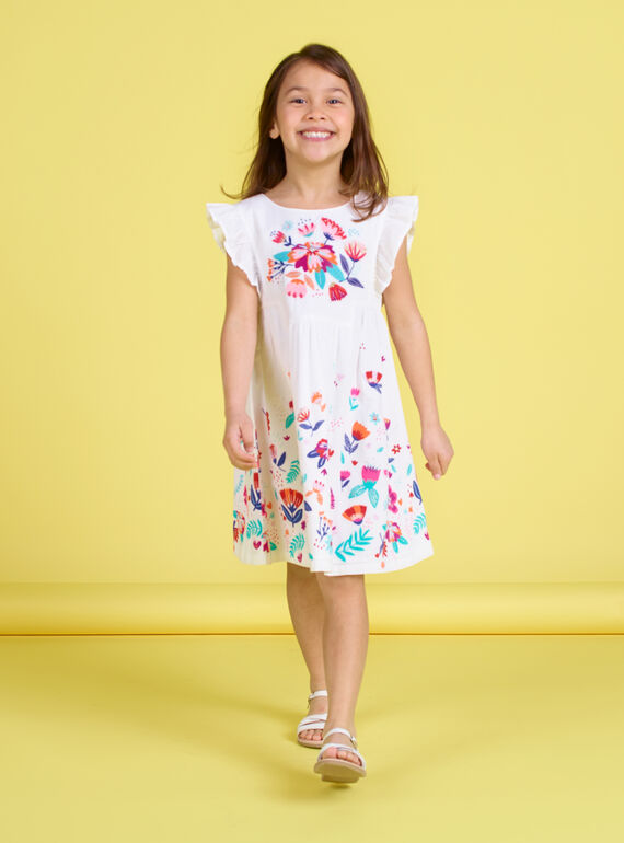Robe sans manche brodée et imprimé fleurie  JAMAROB2 / 20S901P4ROB000