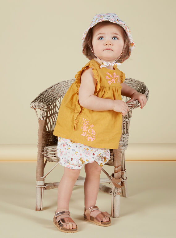 Blouse jaune moutarde bébé fille JIDUCHEM / 20SG09O1CHEB107