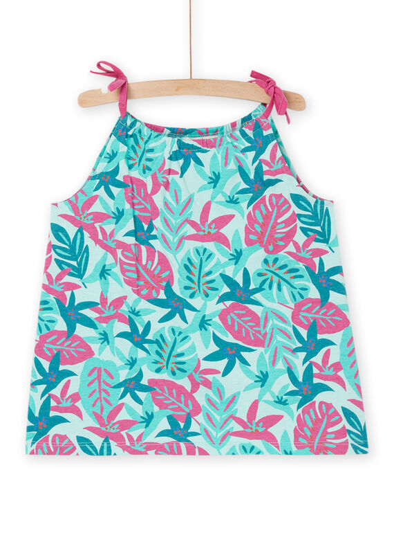 Débardeur bleu et rose à imprimé tropical RAJODEB2 / 23S901Z6TEEC215