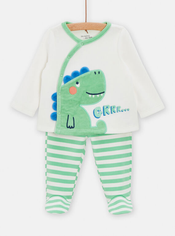 Pyjama en velours animation dinosaures pour bébé garçon TEGAPYJDIN / 24SH1441PYJ632