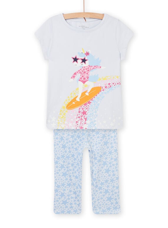 Pyjama bleu arctique enfant fille NEFAPYJWAV / 22SH11H6PYJC219