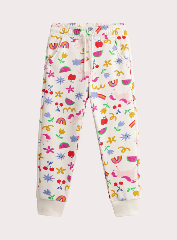 Jogging écru imprimé multicolore WAJOBAJOG2 / 25S901I1JGB001