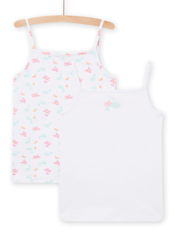 Lot de 2 débardeurs blancs assortis enfant fille NEFADEBDOLF / 22SH11J1HLI000