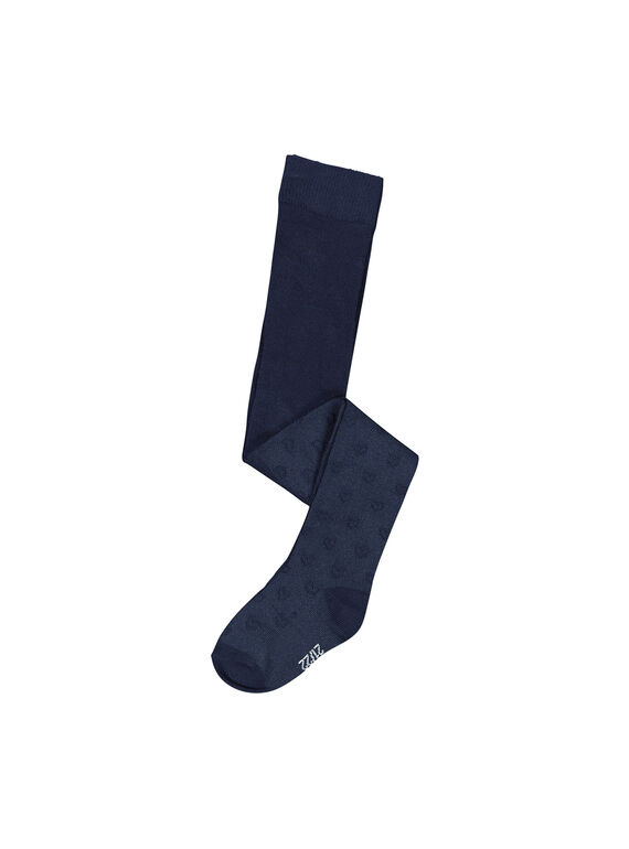 Collant bleu marine fantaisie fille FYAJOCOL3 / 19SI0134COL703