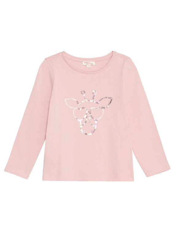 T-shirt manches longues, tête de girafe en sequins KAJOTEE2 / 20W90138D32303
