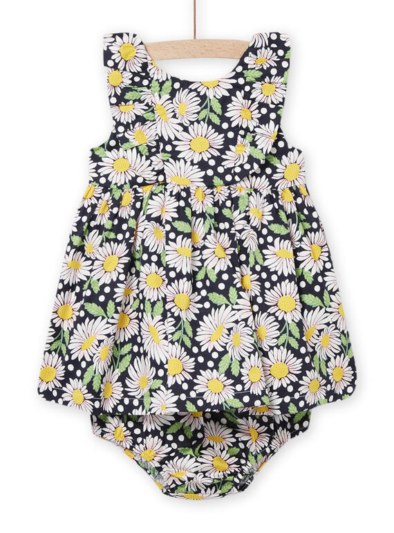Robe et bloomer imprimé fleuri bébé fille NISOROB1 / 22SG09Q1ROB001
