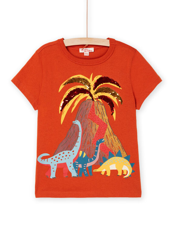 T-shirt orange à animation dinosaures ROSUMTI1 / 23S902Y3TMCE410
