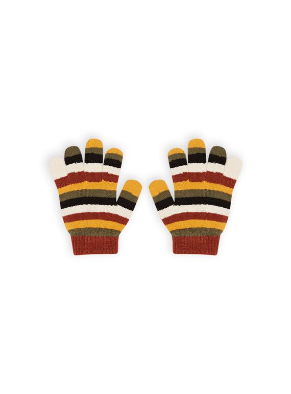 Gants à rayures enfant garçon MYOGROGAN6 / 21WI0267GAN809