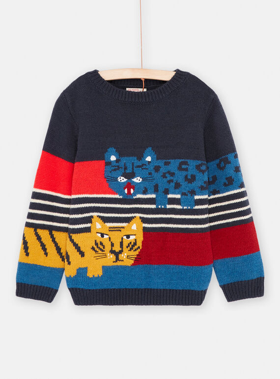 Pull multicolore à imprimé à rayures garçon SOFORPUL / 23W902K1PUL705