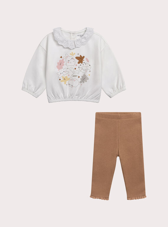 Ensemble naissance sweat et legging pour fille XOU2ENS2 / 25WF0362ENS000