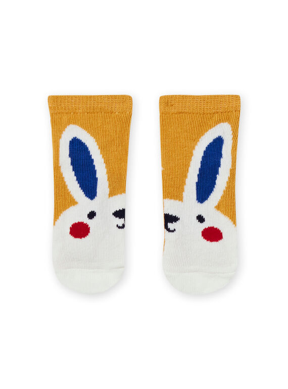 Chaussettes jaunes motif lapin bébé garçon MYUMIXCHO1 / 21WI10J2SOQ117